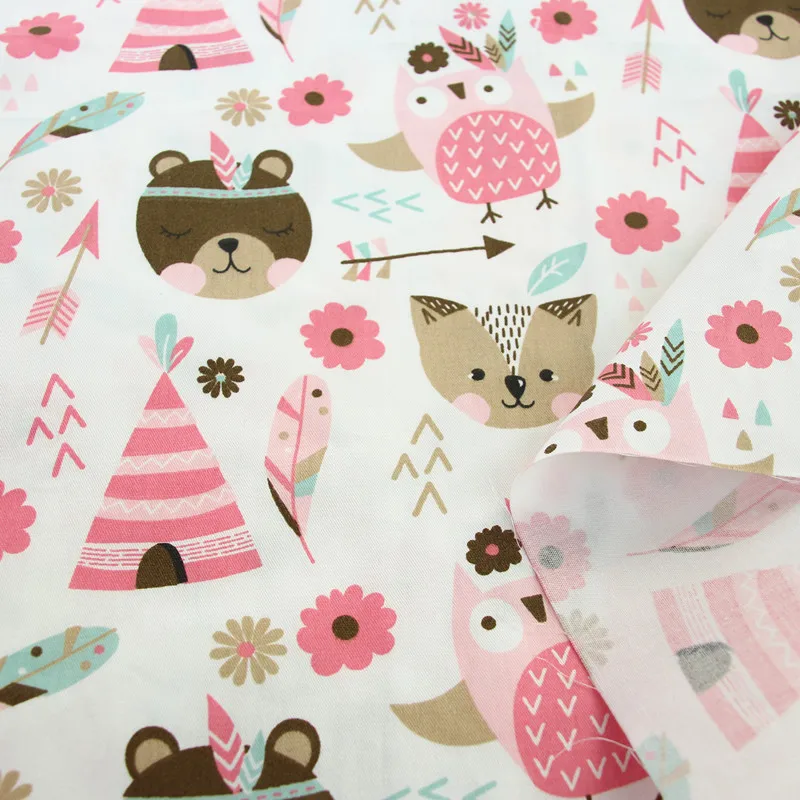 50x40 см дети мультфильм хлопок печати ткань DIY шитье uphostery ремесло для малышей и детские стеганые одеяла простыни материал платья