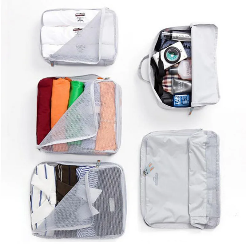 5PCS Set Fashion Clothes Organizer Women Travel Bag Large Capacity Folding Unisex Luggage MenTraveling Handbag tailor-made |