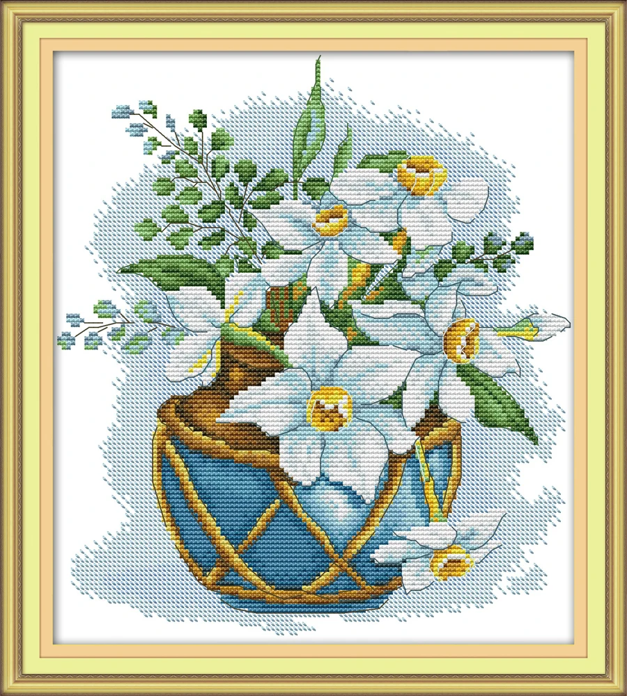 Blooming cross stitch kit aida 14ct 11ct count print canvas stitches embroidery DIY handmade needlework | Дом и сад