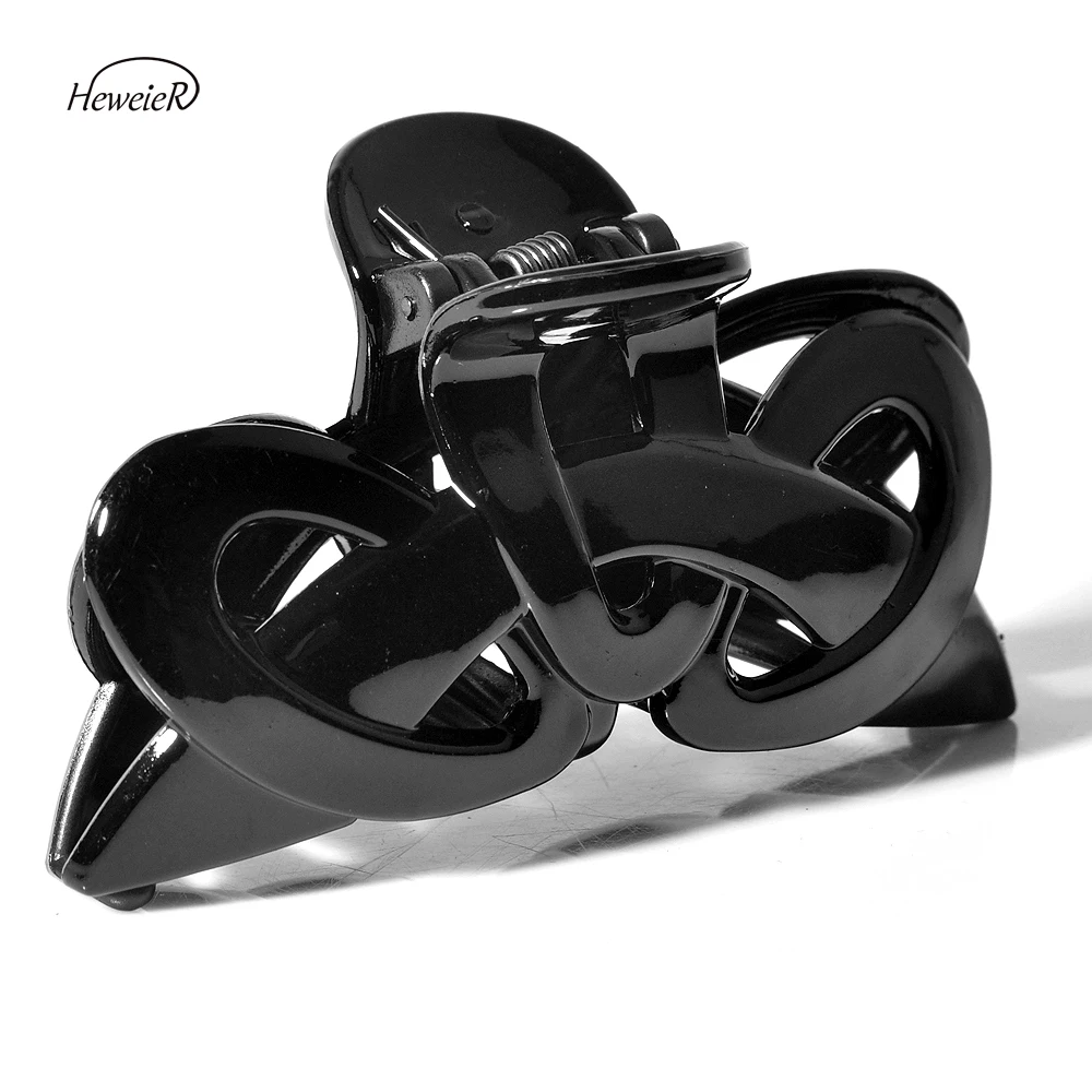 Женские аксессуары черный пластиковый зажим для волос краба фиксации заколки