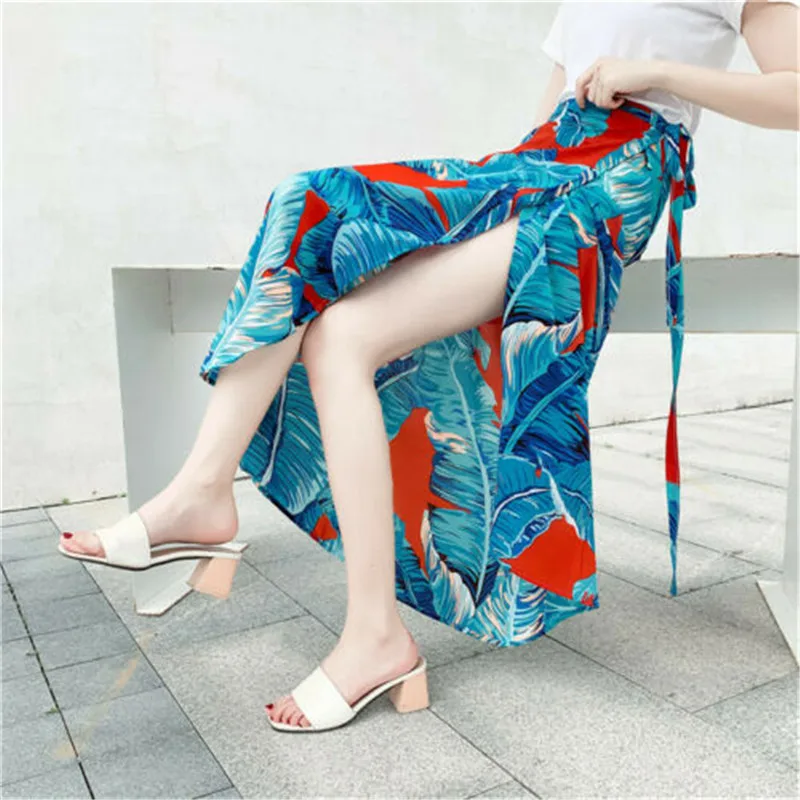 Новая женская летняя Повседневная Высокая талия шнурок макси юбка Леди