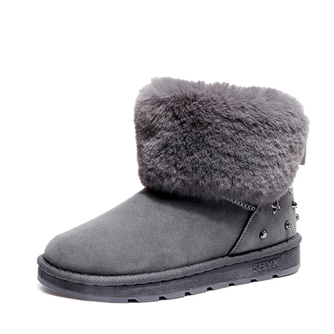 Зимние женские ботинки, новый стиль, утолщенные женские зимние ботинки, плоская подошва, теплые водонепроницаемые женские зимние ботинки