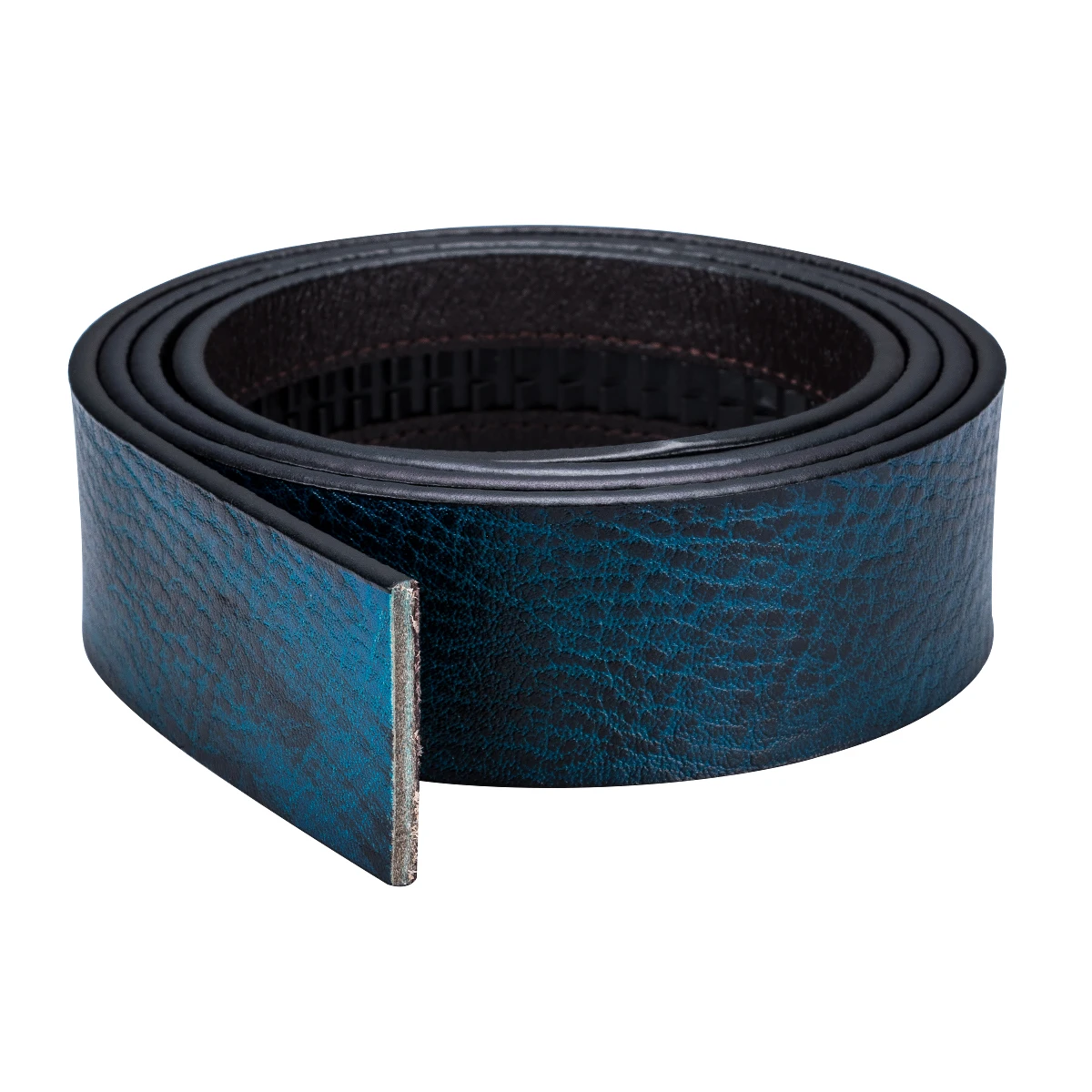 

2018 New Arrival Casual Leather Belt Men Cowbody Jeans Belt Blue Leather Waistband Strap Luxury two Automatic Buckles for Gift