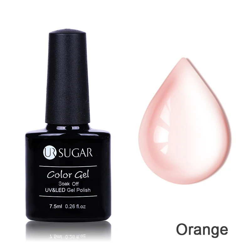 Orange Ur Sugar 7,5 мл Опаловый Желейный гель замачиваемый лак для ногтей маникюрный УФ-гель для дизайна ногтей лак полувернис Перманентный лак для ногтей - Цвет: Orange