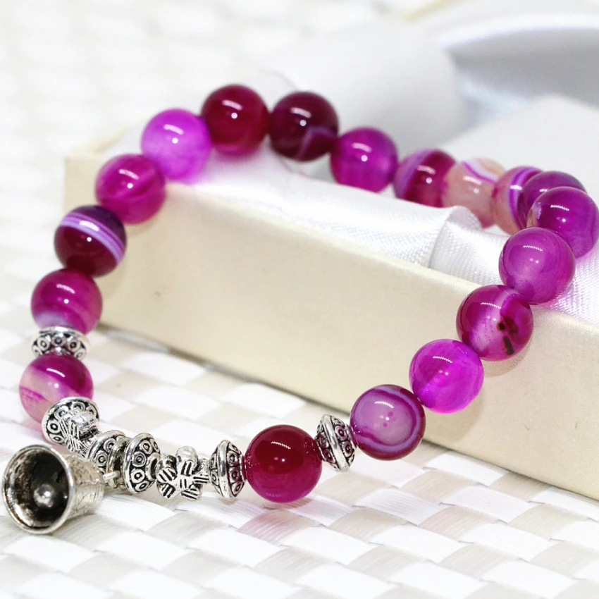 8 мм красная роза вен агат серебро-цвет колокол аксессуары оригинальный оникс