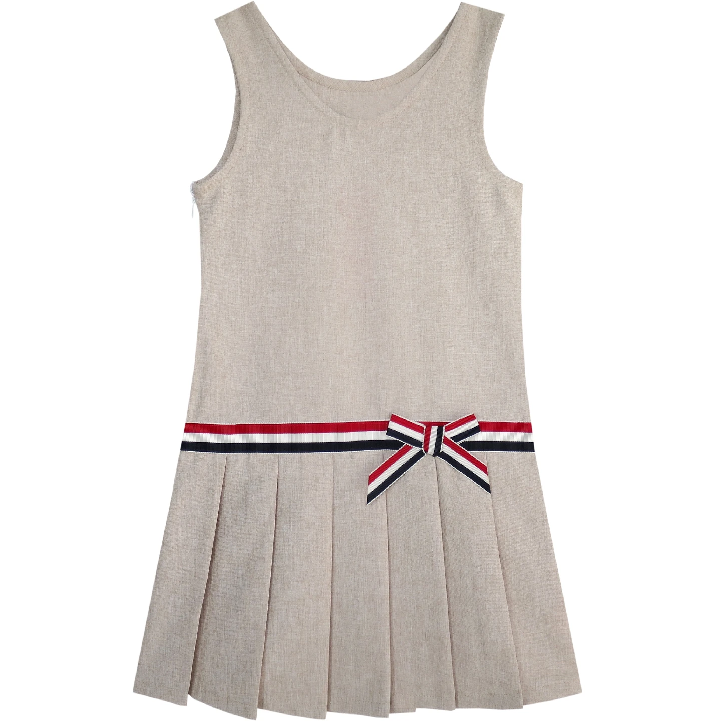Girls Dress Gray School Jumper Uniform Plaid Pleated Summer Sleeveless Daily Casual Party Kids Clothes Pageant Sundress Buttons | Детская
