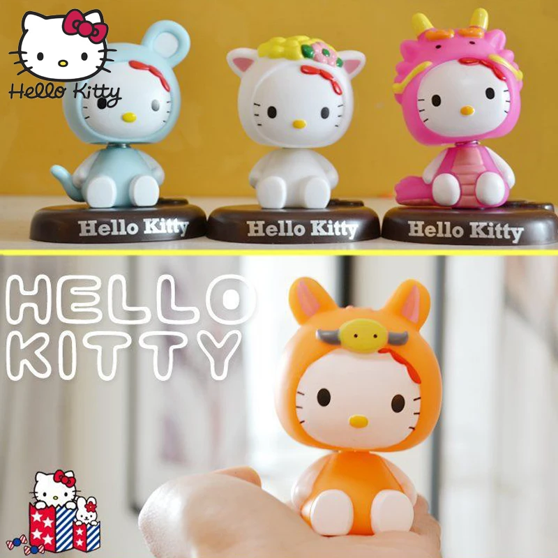 12 шт./компл. рисунок hello kitty игрушки KT кошка японские статуэтки Аниме подарок
