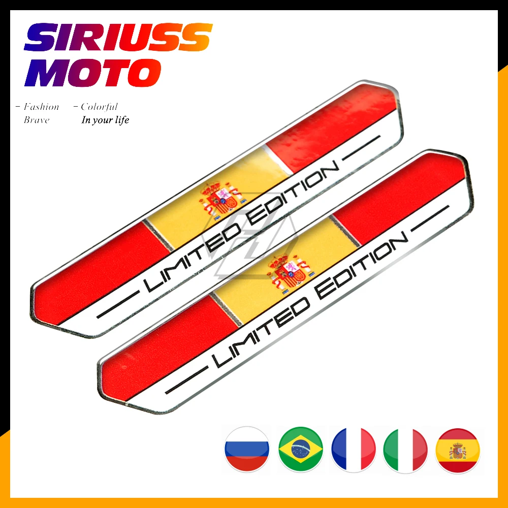 

Spain Italy France Russia Flag Limited Edition Motorcycle Tank Decal Sticker Case for Aprilia Ducati MONSTER Benelli Vespa