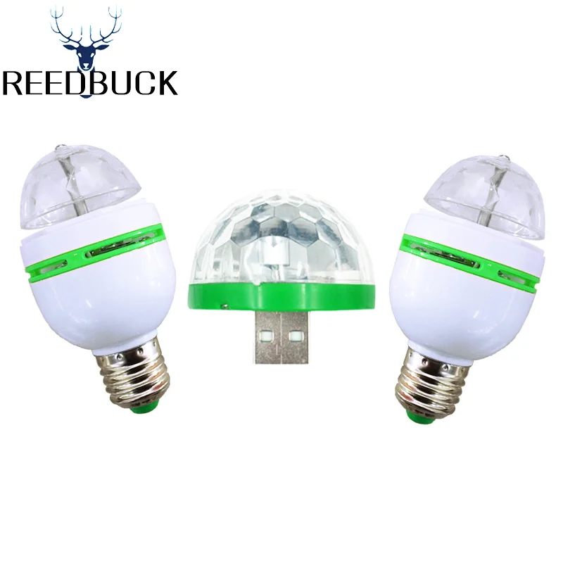 

LED Magic Stage Light Mini USB E27 RGB Lamp DC5V AC85-265V 110V 220V Laser Projector Light For Holiday Christmas New Year Party
