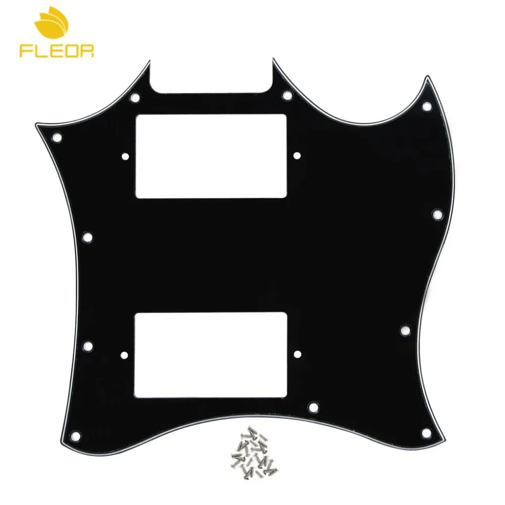 FLEOR 3Ply Черная Полнолицевая SG гитарная Накладка для защиты от царапин без мостовых