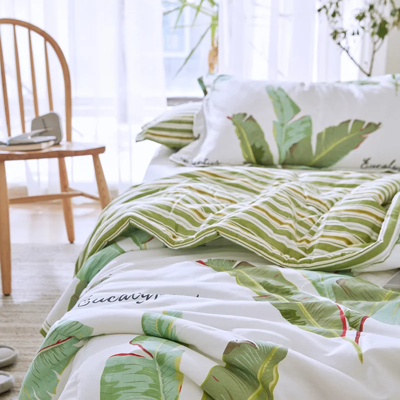 Летний комплект постельного белья в тропическом стиле с героями мультфильмов