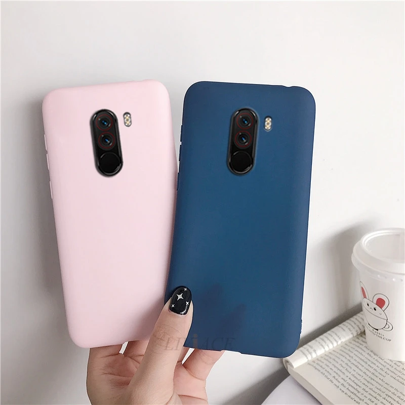phone cases for xiaomi pocophone f1 candy color matte soft silicone tpu cases for poco phone f1 poko back cover fundas coque free global shipping