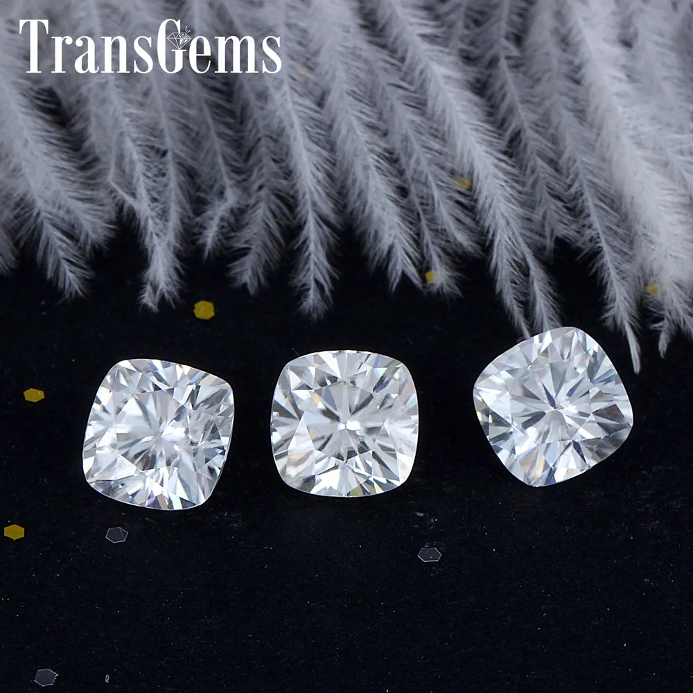 Прозрачные камни 7 5 мм * 2 карат F цвет подушки вырезать moissanite свободные Moissanite