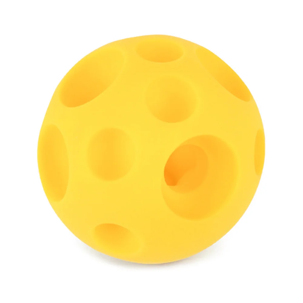 yellow 12cm Игрушка для собак, резиновый жевательный мяч, дозатор для утечки еды, интерактивный игровой мяч для домашних животных, обучающая игрушка для прорезывания зубов, синий, красный, 7,5 см/2,95 дюйма - Цвет: yellow 12cm