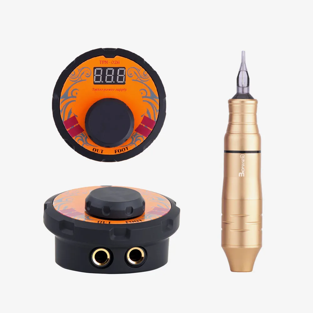 CTG010Gold BIOMASER, профессиональный роторный тату-пистолет, ЖК-дисплей, двойное тату-питание, тату-ручка, машинка, набор, ЖК-Мини-электрооборудование, принадлежности - Цвет: CTG010Gold