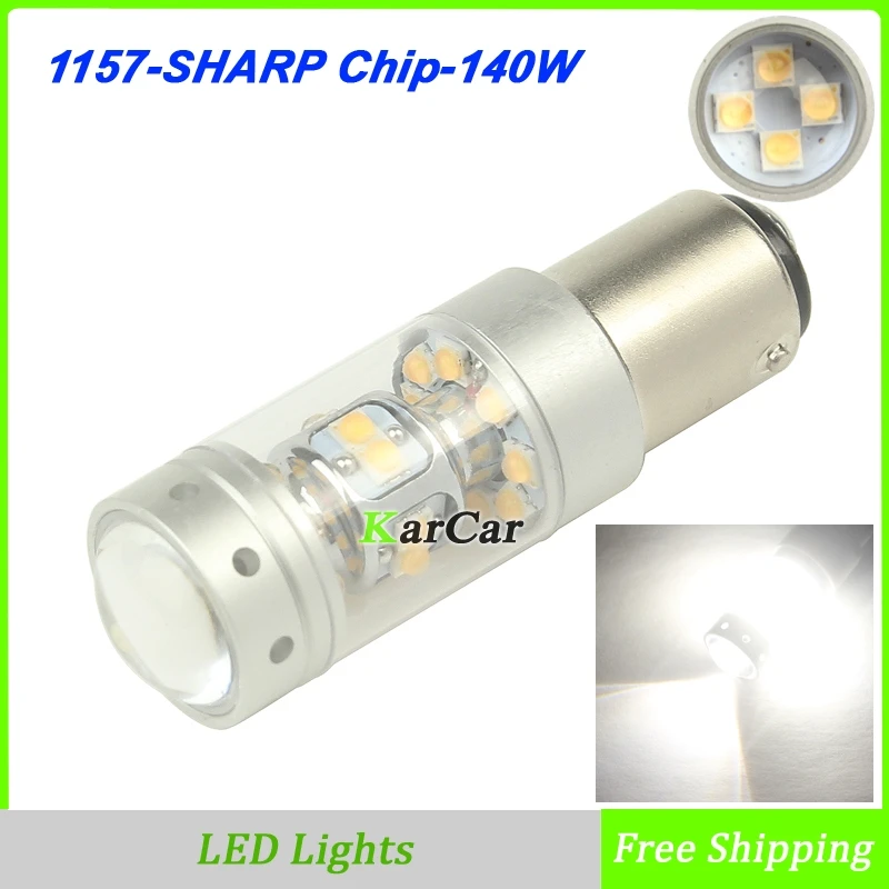 

2x New 140W 1200LM BAY15D LED Car Brake Lamp 12V Auto Car P21/5W 2057 Daytime Driving Light 1157 LED Tail Bulb 2357 Fog Light