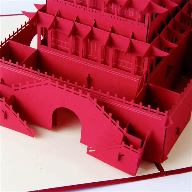 Винтажные 3D лазерные всплывающие бумажные открытки ручной работы на заказ с пожеланиями на день рождения рождественские поздравительные открытки подарки 6A0630