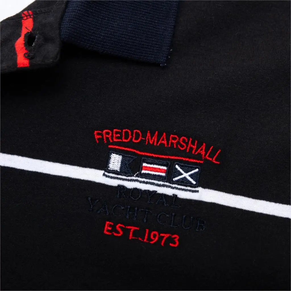 Fredd Marshall, Мужская рубашка поло, мужская деловая Повседневная полосатая рубашка поло, хлопок, вышивка, поло, Homme, брендовая одежда 043