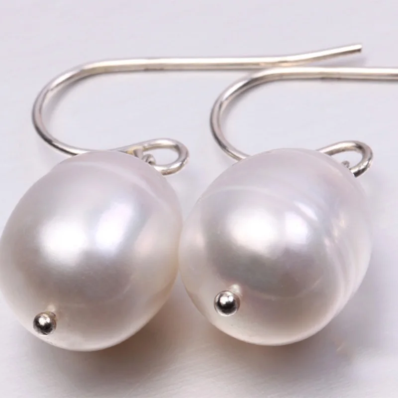 9-10mm JYX серебряные серьги 925, серьги с пресноводным жемчугом, серьги-капельки с жемчугом, Настоящее - Цвет камня: 9-10mm