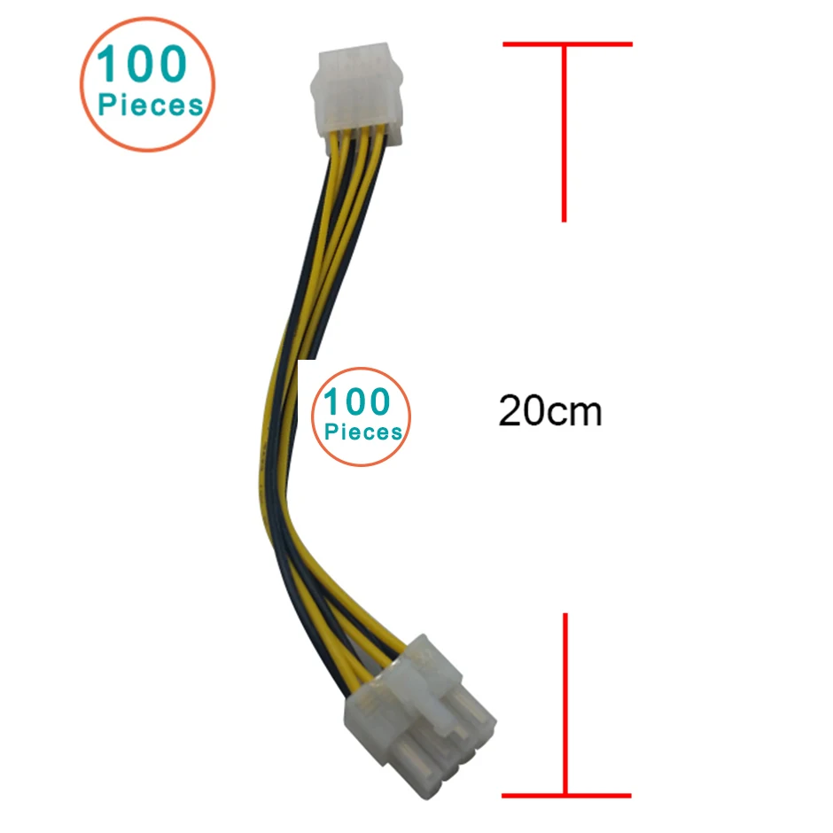 Cabo Extensor de Alimentação 100 Pol. Cabo de Extensão Pinos Atx 12v Cpu Eps p4 Pinos 18cm Cabos de computador e conectores