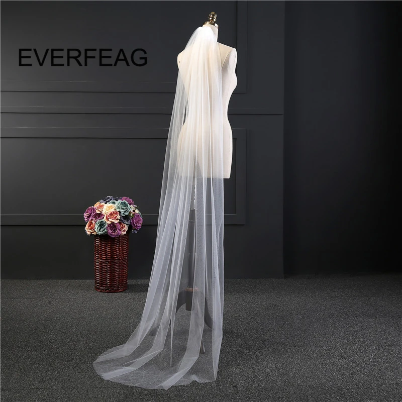 Простой 2 метров свадебная фата один Слои белого цвета и слоновой кости Обрезной