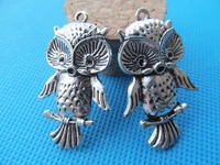 20pcs antique silver toneanique bronze cute night owl pendant charmfindingfit 2pcs rhinestonediy accessory jewelry making