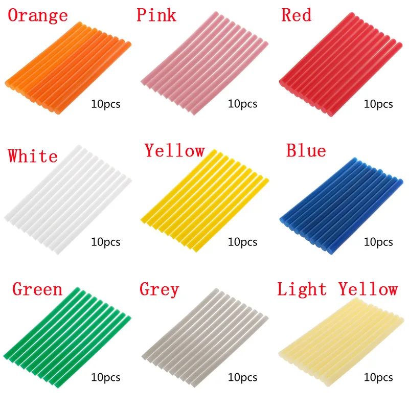 

10Pcs 7*100mm Hot Melt Glue Sticks DIY Craft Phone Case Alloy Toy Art Model Album Repair Adhesive Stick for Electric Glue Gun