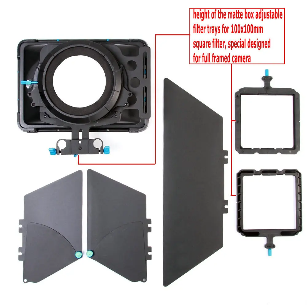 Fotga DP серия Standard Rig Set Matte Box + верхняя ручка с C-кронштейном 15 мм рельсовая штанга