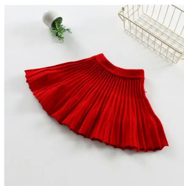 design 2 red Юбка для детей от От 2 до 13 лет плиссированная шерстяная юбка для малышей и подростков трикотажная одежда юбки-пачки для школьниц - Цвет: design 2 red