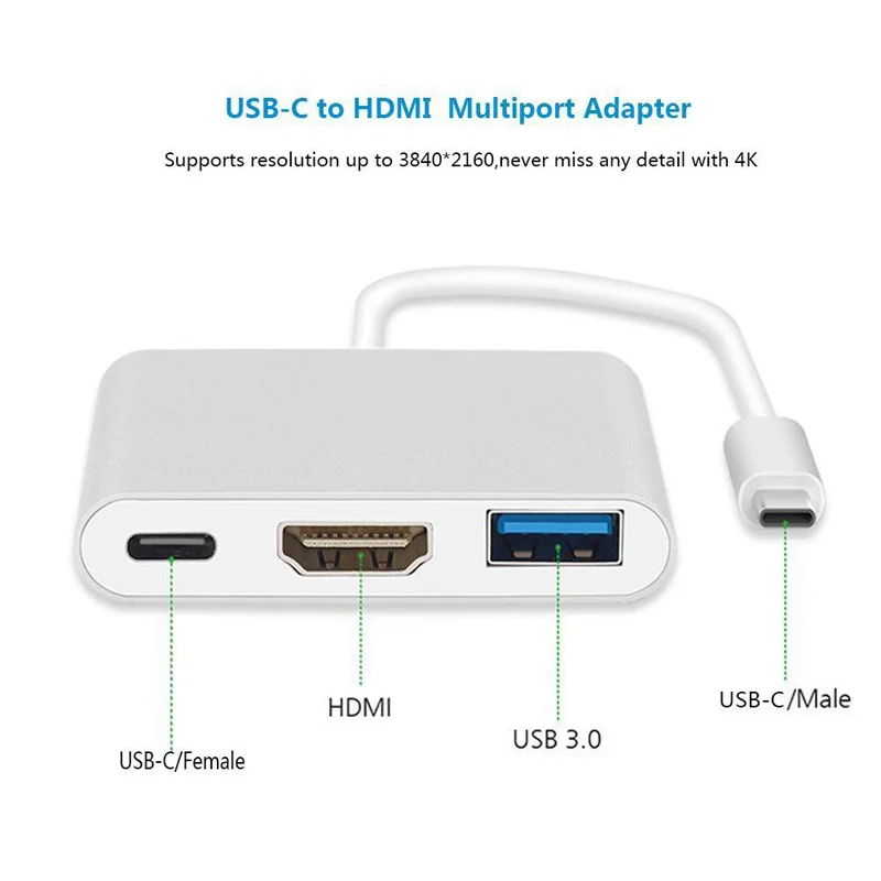 JKING USBC 3 1 конвертер USB C type 0/HDMI/type Женский адаптер зарядного устройства для Apple Macbook