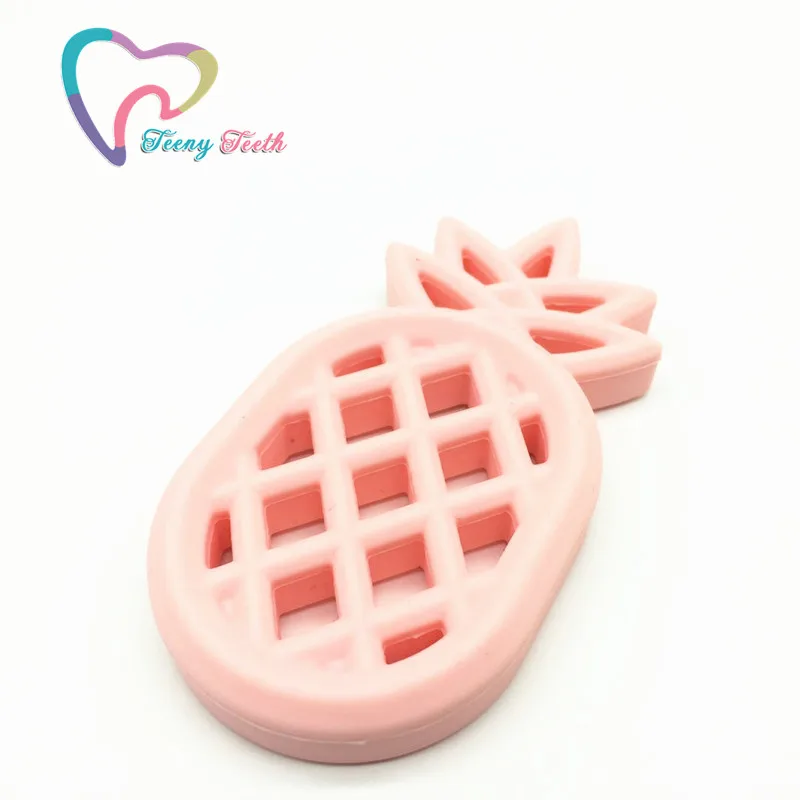 Candy Pink Подростковые зубы 1 шт. металлические и мраморные и разноцветные силиконовые ананасы подвеска-прорезыватель Игрушка, пищевой ананас Прорезыватели для зубов - Окраска металла: Candy Pink