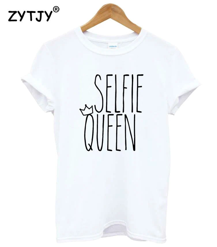 Монопод для селфи Queen с принтом в виде букв Для женщин футболка хлопковая