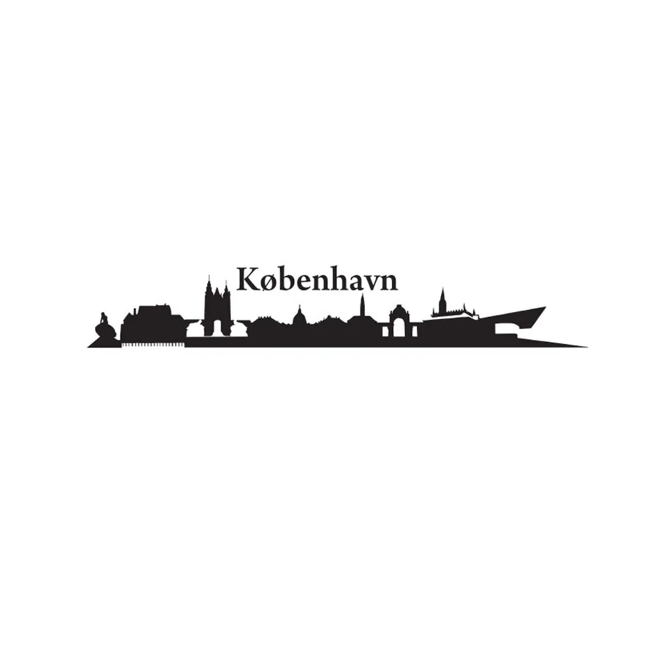 DCTOP Denmark Copenhagen Silhouette Wall Sticker Removable PVC Decals Self Adhesive Wallpaper Living Room Art | Дом и сад