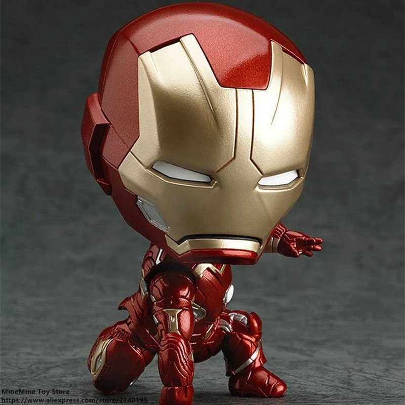 Дисней Марвел Мстители Игра в железо Железный человек Марк 45 Кью-версия 10 см Фигурка действия Аниме Мини украшение ПВХ коллекционная фигурка игрушечная модель