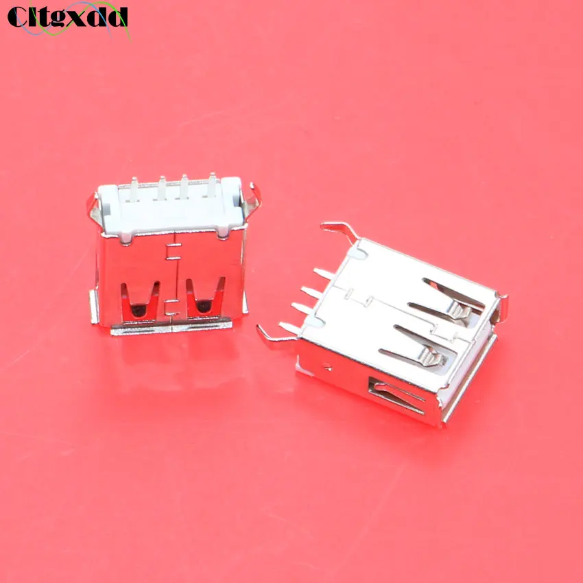 Cltgxdd 10 шт. 4 контактный разъем USB 2 0 гнездовой типа А изогнутых ножки 180|Соединители|
