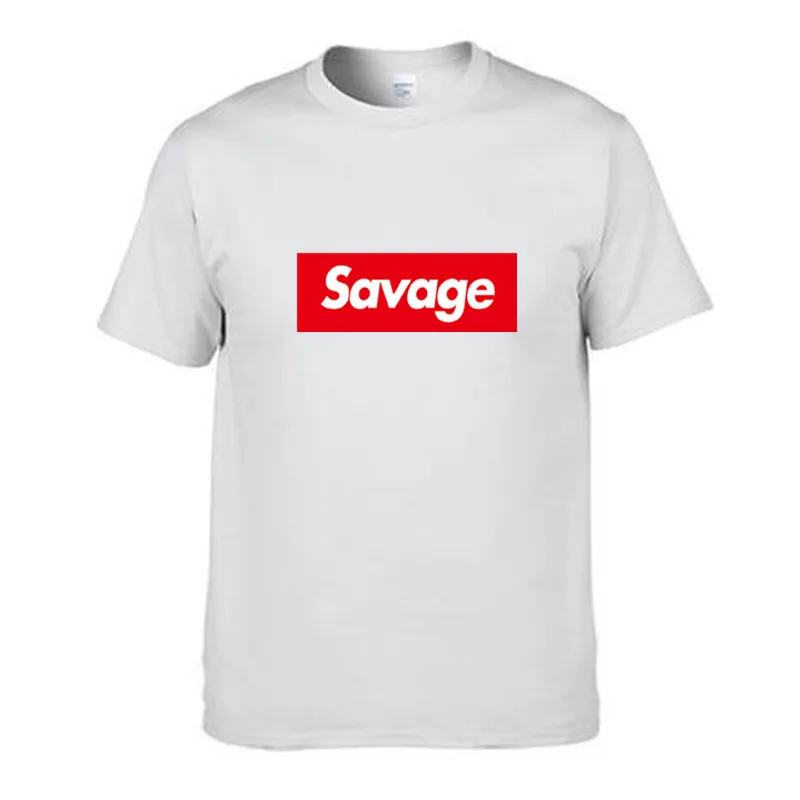 Mens suprem t shirts Savage T Shirt Parody No Heart X Mode Slaughter Gang ATL 100% Cotton short sleeved t-shirt Homme | Мужская одежда