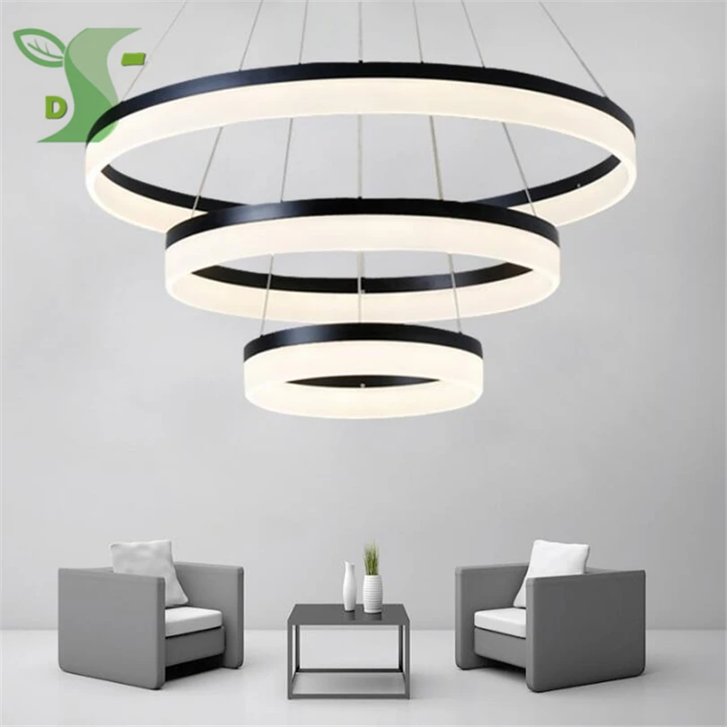 Светодиодные подвесные светильники Акриловые ceil ing light 24 160W hanglamp 1 3 кольцо белый