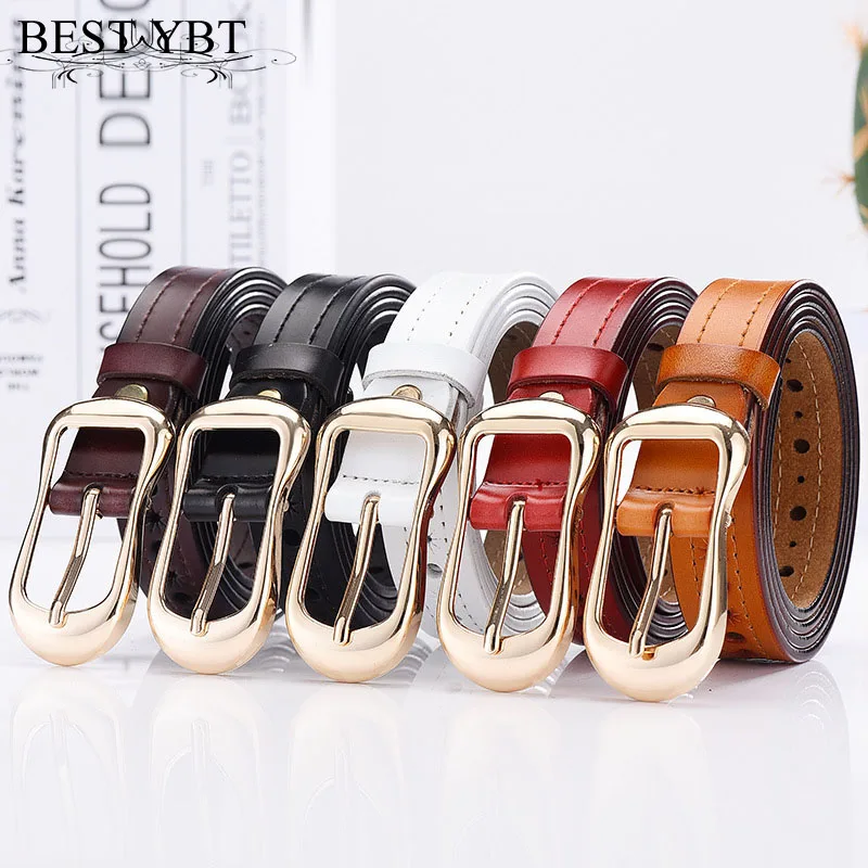 

Best YBT New Women Belt Imitation Leather Alloy Pin Buckle Belt Ladies Hollow Embossed Jeans Decoration Students Retro Belt