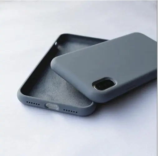 lavender grey Чехол для телефона s, для iPhone 7, 8, 6, 6s Plus, жидкий силикон, мягкий ТПУ капа, Fundas, чехол для iPhone XS Max, XR X, чехол, противоударный - Цвет: lavender grey