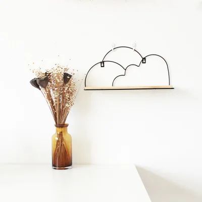 Железный художественный подвесной органайзер с деревянной доской для журналов