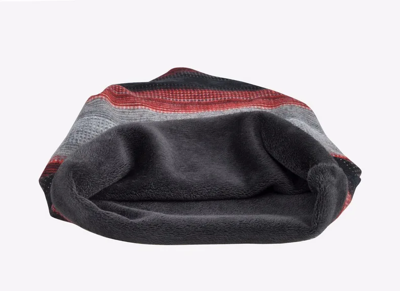 NUZADA New Men Women Skullies Beanies Cap Knitted Cotton Bonnet Double Layer Fabric Warm Caps Solid Winter Color Print Hats