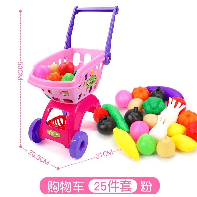 Корзина для покупок ролевые игрушки набор фруктов и овощей мини-игрушки детей