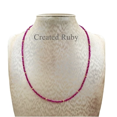 Created Ruby Lii Ji драгоценный камень черная шпинель пресноводный жемчуг Танзанит S925 18 К позолоченное классическое нежное ожерелье День рождения изысканное ювелирное изделие - Цвет камня: Created Ruby