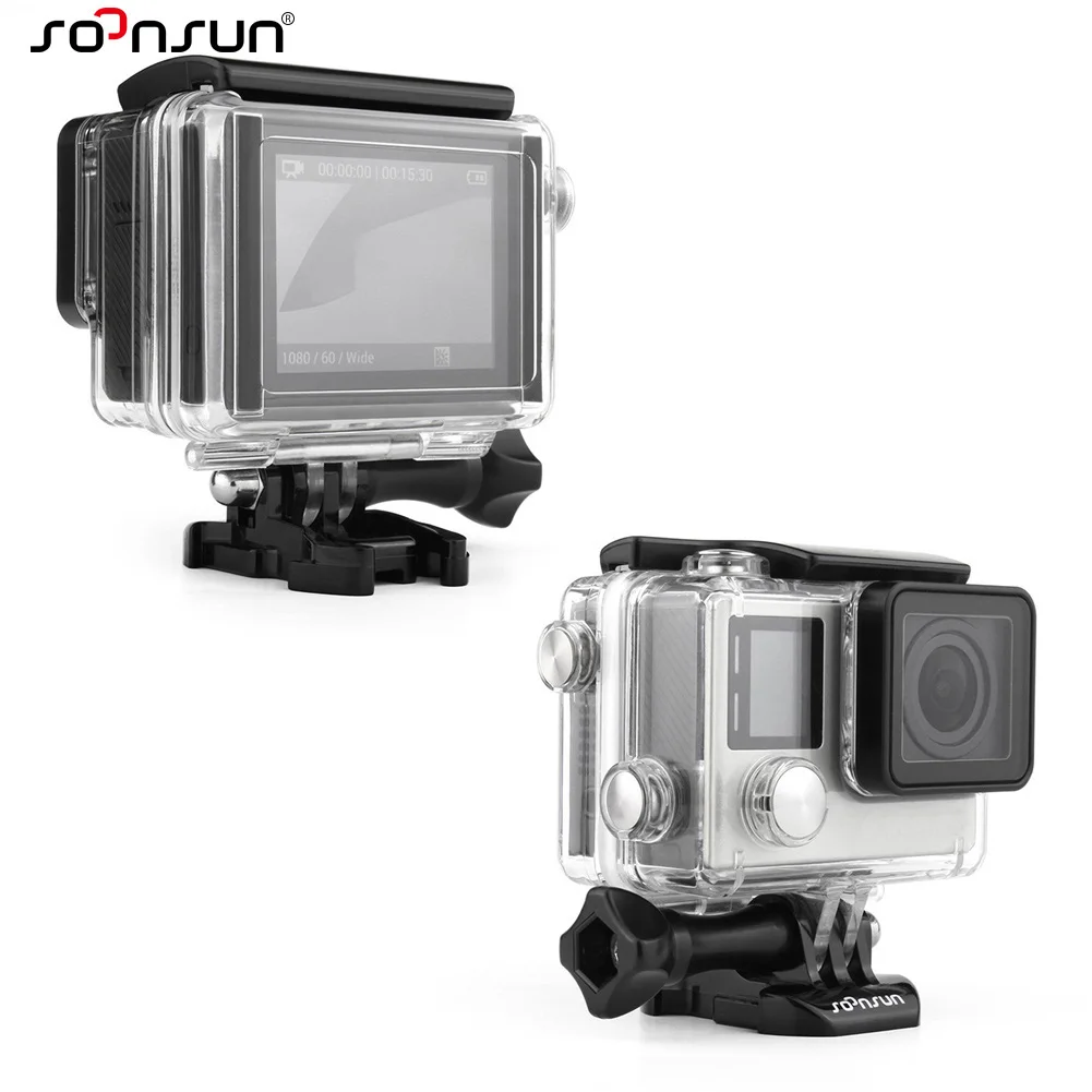 SOONSUN подводный водонепроницаемый чехол для дайвинга с задней крышкой BacPac GoPro Hero 4 3