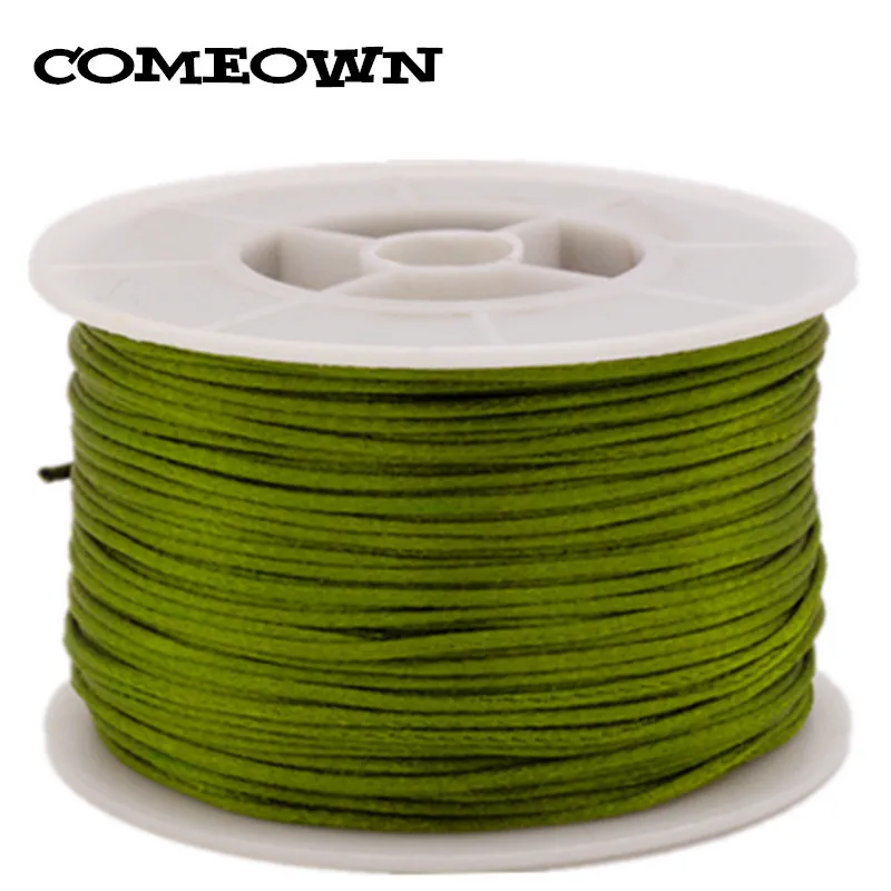 Color 03 COMEOWN 1 мм 100 ярдов/рулон мягкой атласной трещотки Шелковый макраме нейлоновый шнур китайский узел Бисероплетение нить DIY ювелирных изделий Шнуры - Цвет: Color 03