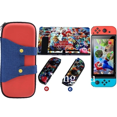 C Storage Bag for Nintend Switch Console Tempered Glass Screen Protector for Nintendoswitch Joystick Grip Caps for Nitendo Joy-Con - Цвет: C