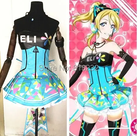 Love Live School Idol Project Cyber Video Games Ayase Eli светильник платье комбинация Униформа наряд