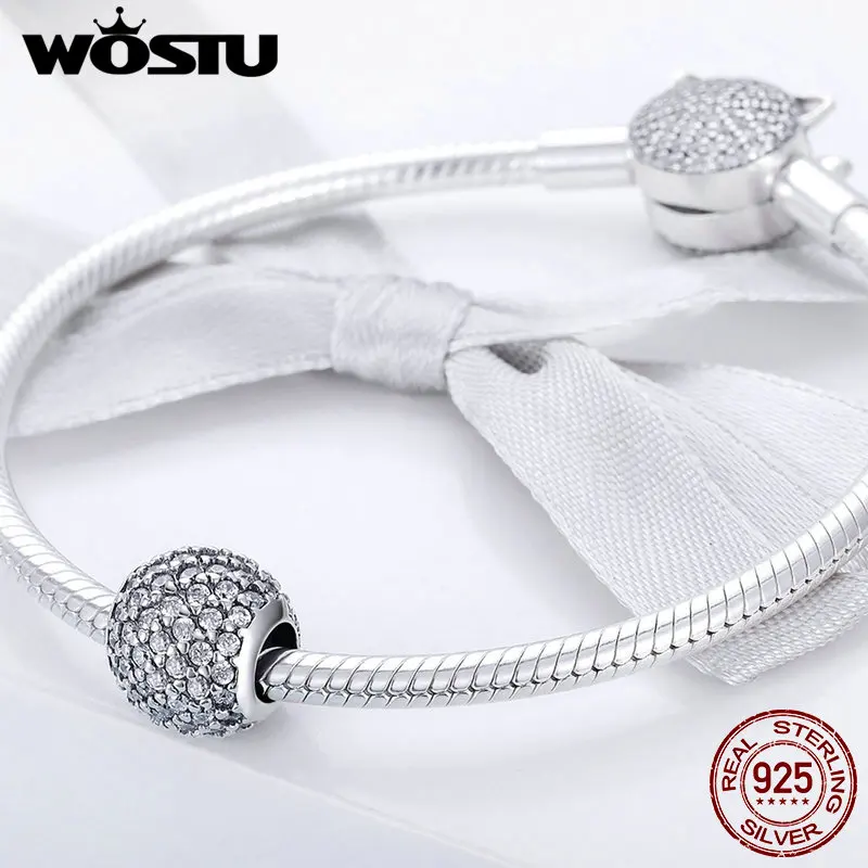 WOSTU 2020 трендовые 925 пробы бусины с серебряными бусинами подходят к оригинальному