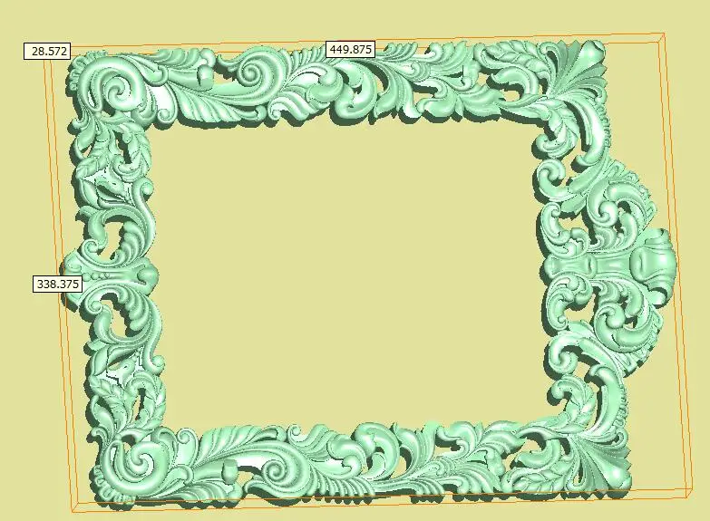 

digital file frame 3d model relief for cnc carving engraving in STL file format artcam type3 aspire E7