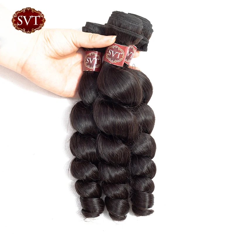 SVT волосы свободные волнистые в наборе с фронтальной перуанские накладные 3 пучка